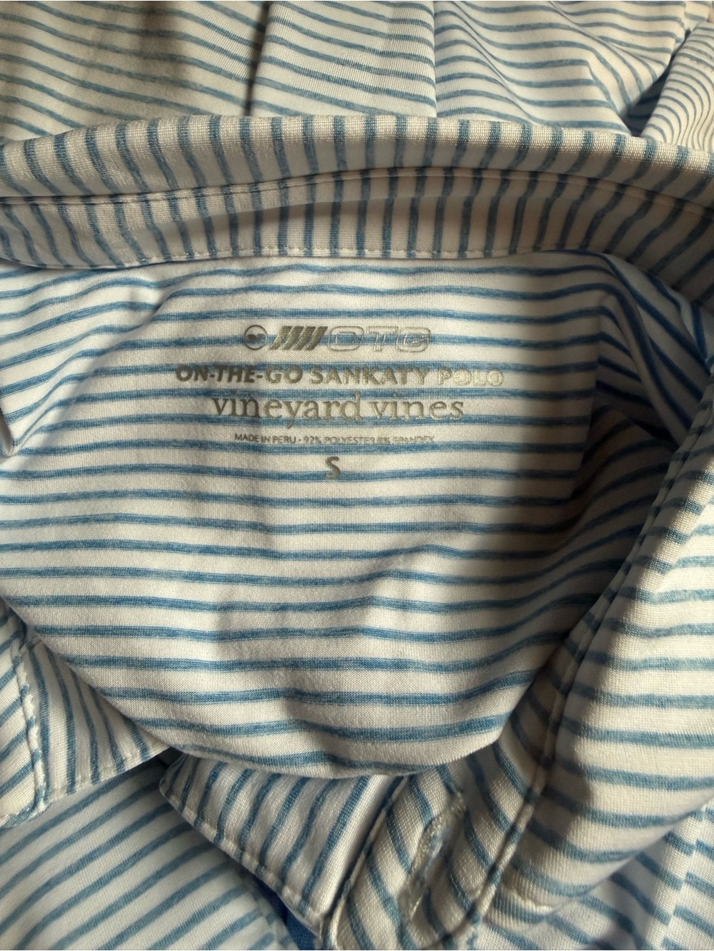 Vineyard Vines Light Blue Striped Polo - Picture 2 of 2